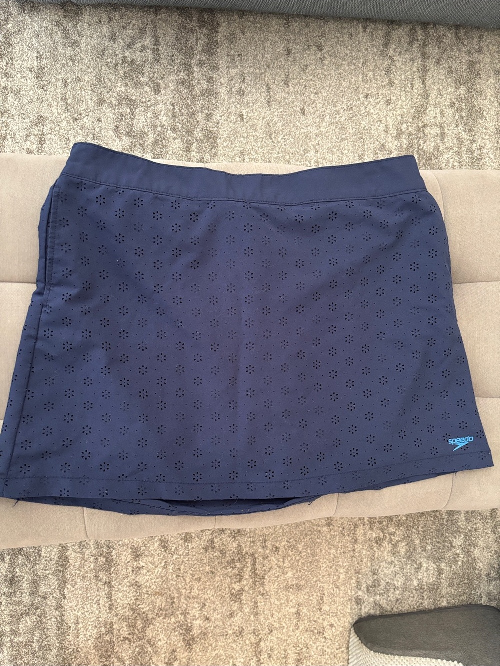 Speedo Navy Eyelet Skort with Subtle Logo